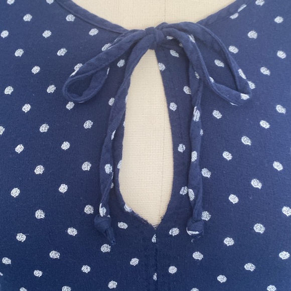 Lucky 🍀 Brand long sleeved blouse in baby doll style.Navy with white dots. XS - Picture 5 of 11